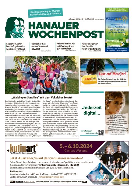 Hanauer Wochenpost Maintal vom 18.05.2024