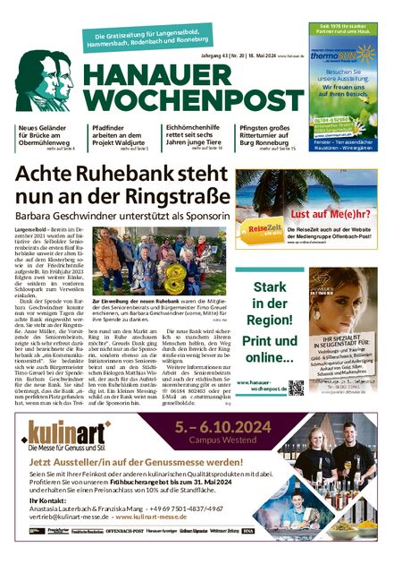 Hanauer Wochenpost Ost vom 18.05.2024
